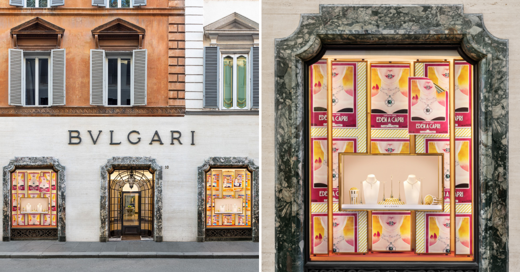 Bvlgari décore ses vitrines façon cinéma des années 50 et on craque complètement !