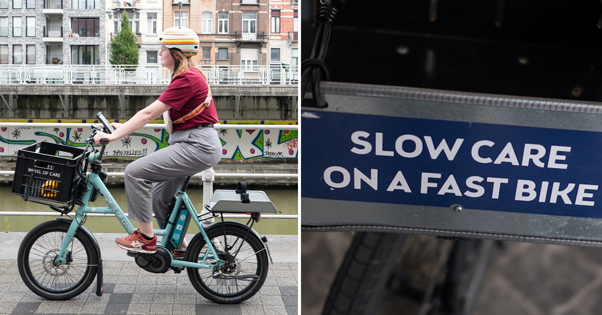 Wheel of Care à vélo pour les soins à domicile Marie Claire Belgique