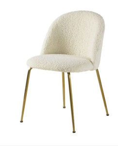 Chaise GINETTE bouclettes & acier doré