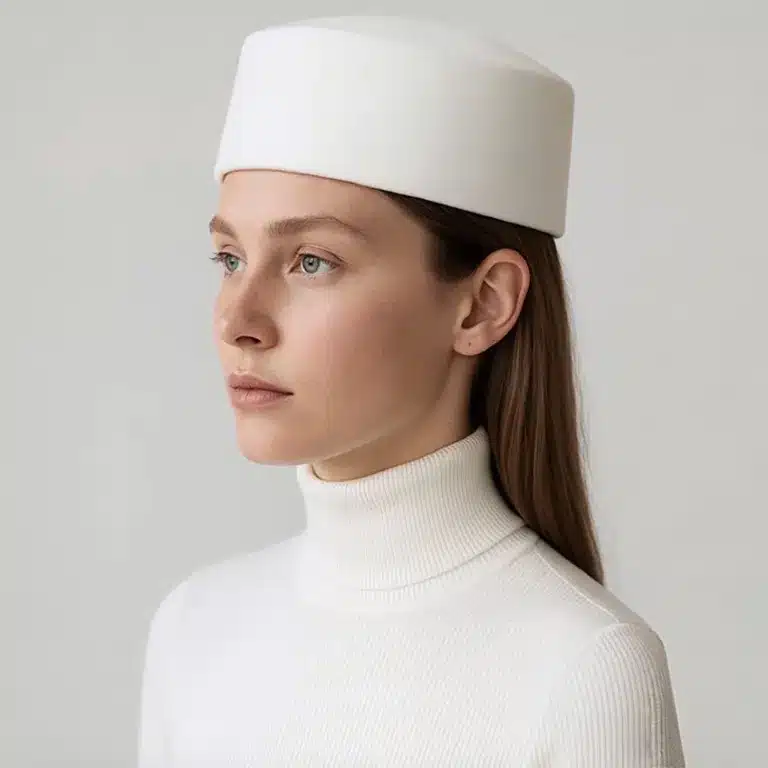 pillbox hat blanc
