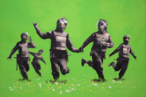 Beanfield van Banksy, 2009.