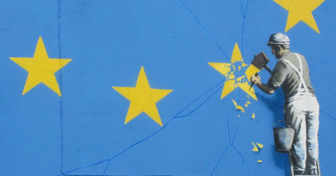 Banksy stelt Brexit aan de kaak met nieuw kunstwerk