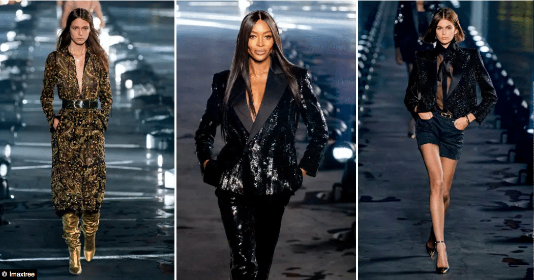 Paris Fashion Week: Naomi Campbell, véél regen en alles wat we zagen op de Saint Laurent SS20 show