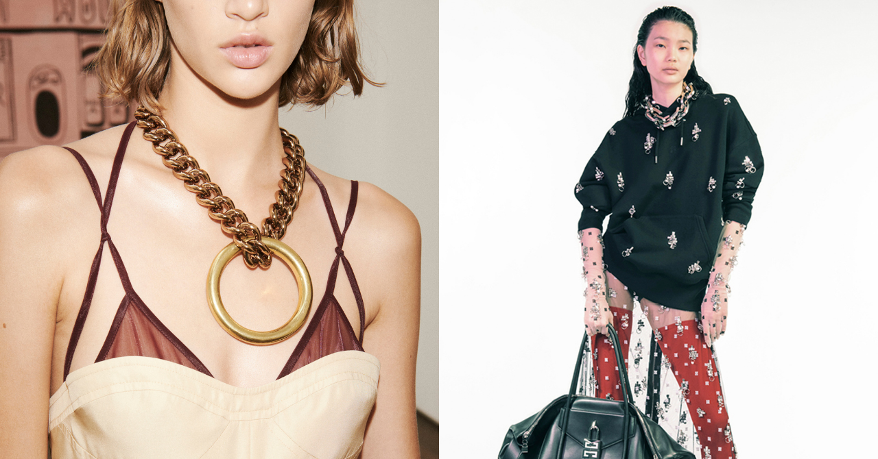 juwelen op de catwalk van Victoria Beckham en Givenchy