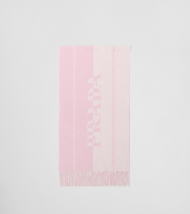 Wollen sjaal in lichtroze van Prada