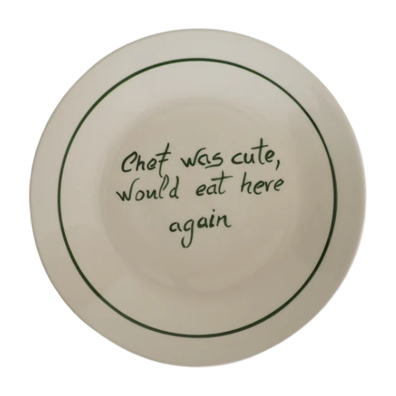 Geselle Keramieken bord met opschrift, €29